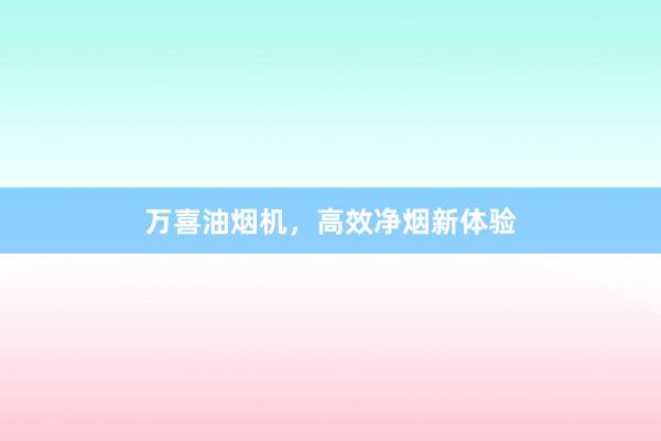 万喜油烟机，高效净烟新体验